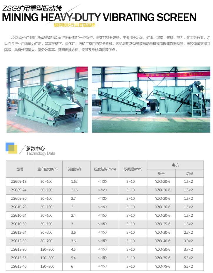 ZSG矿用重型振动筛