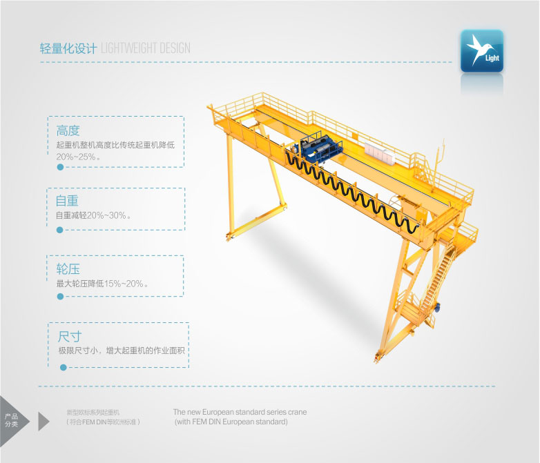 轻量化起重机;欧式起重机;通用门式起重机